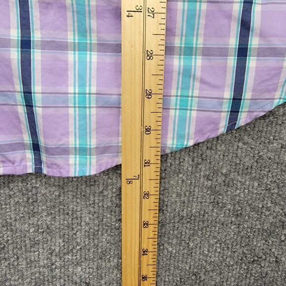 Peter Millar Shirt Mens Medium Purple Plaid Button Down Long Sleeve Preppy - Picture 6 of 8